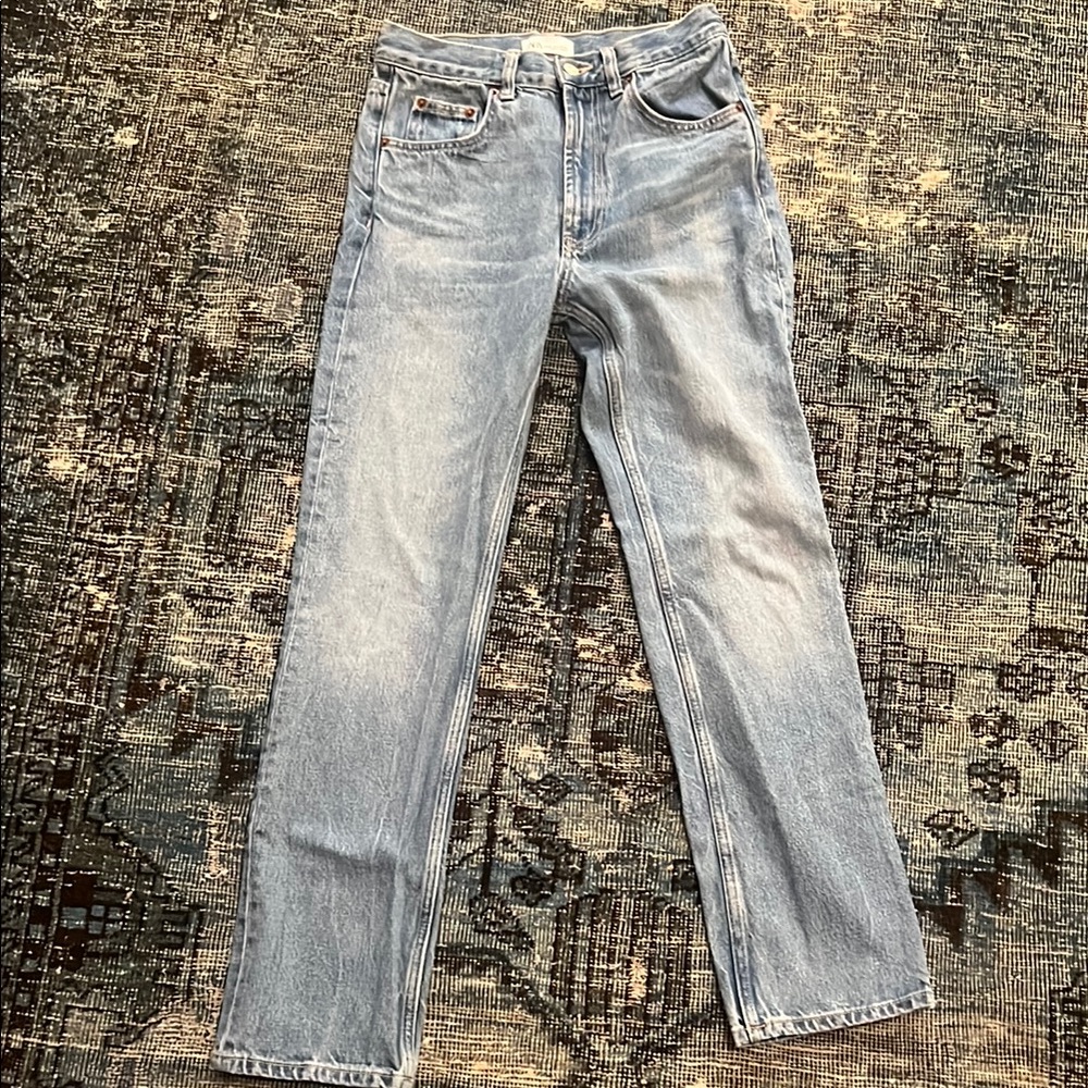 Zara Blue Straight Jeans Classic Style